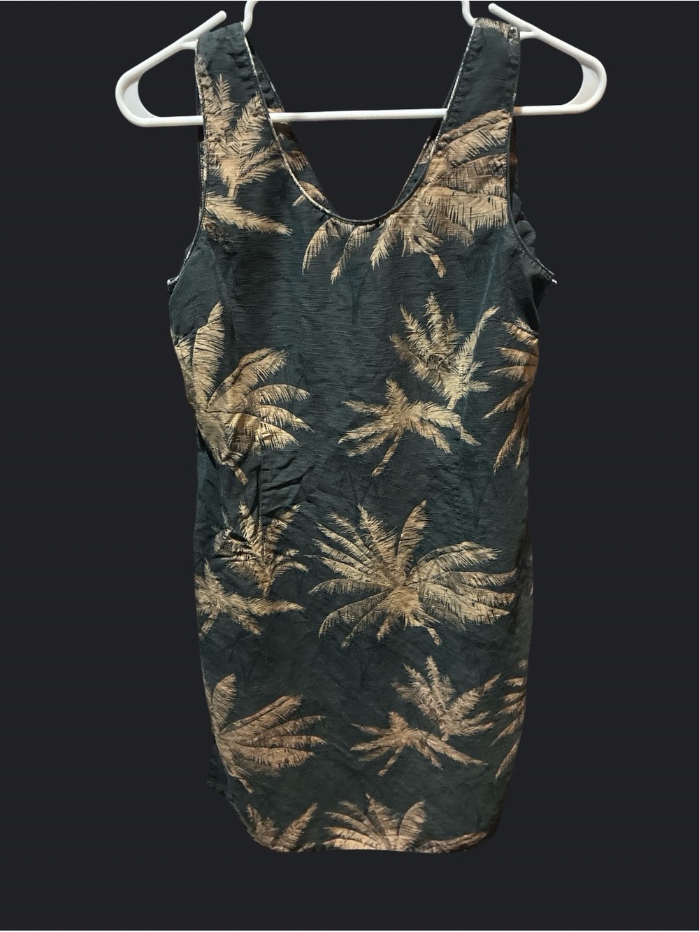 Vintage Tiki Classics 100% Silk Tropical Palm Tree Sundress Size 6